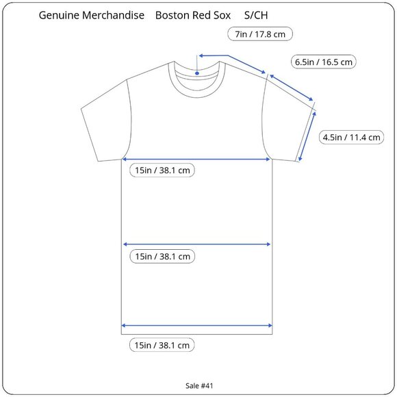 Genuine Merchandise Boston Red Sox Chris Sale #41 T-Shirt – Polyester Small-CH - Picture 3 of 15